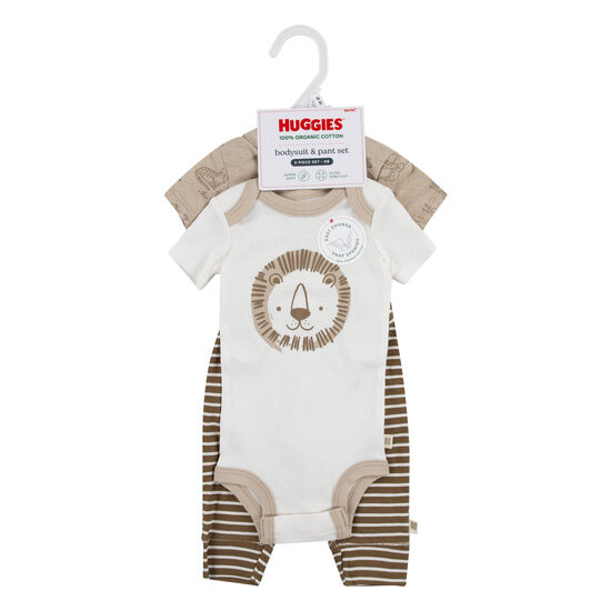 Conjunto 2 Bodies y Pantalón Niño Marrón Sabana